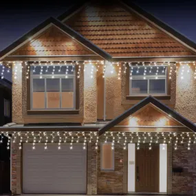 LED Solar White Icicles (3.9m)