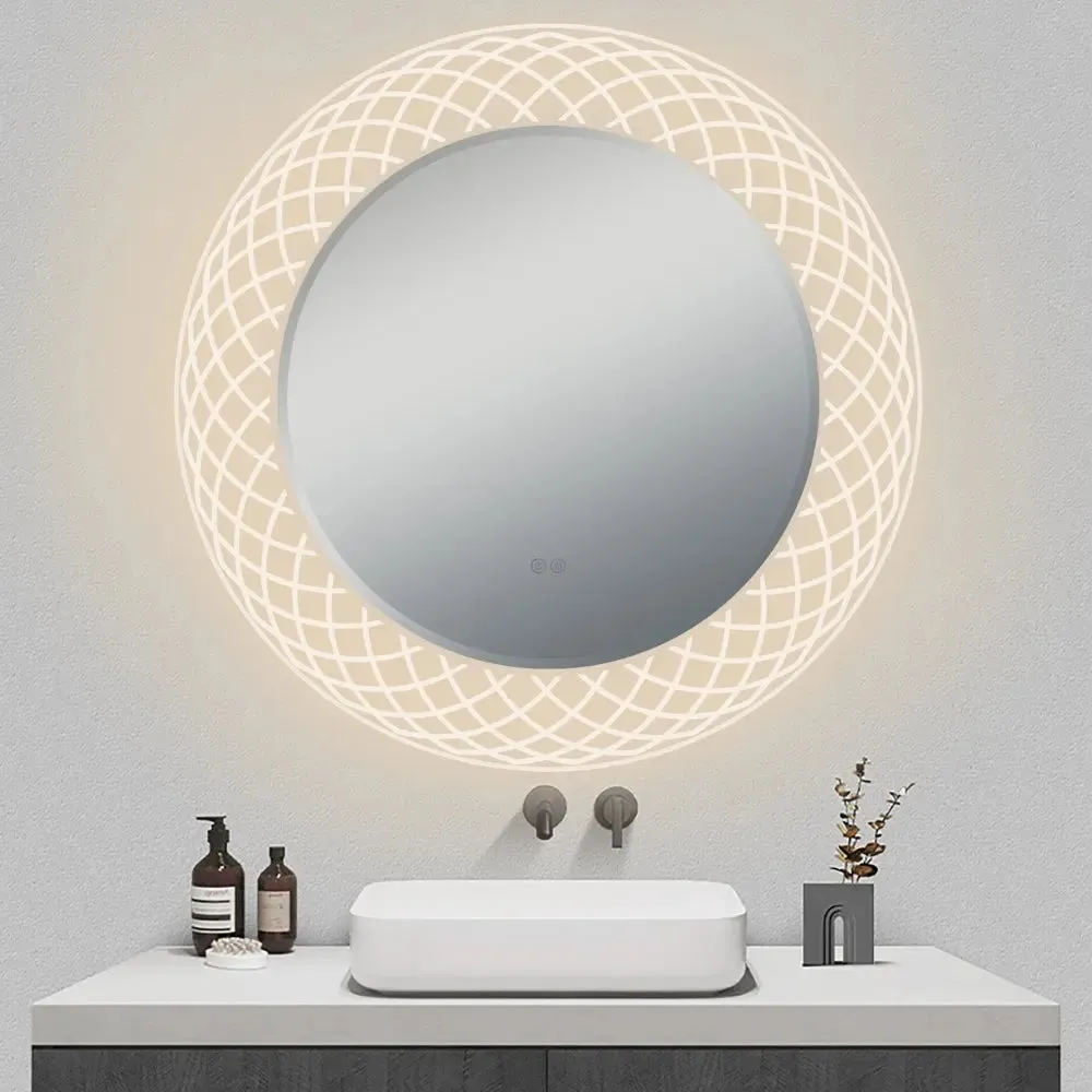 Liza Round LED Lighted Mirror with Dimmer & Defogger - Available in 2 Sizes