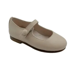 London- Beige Leather Mary Jane Shoes