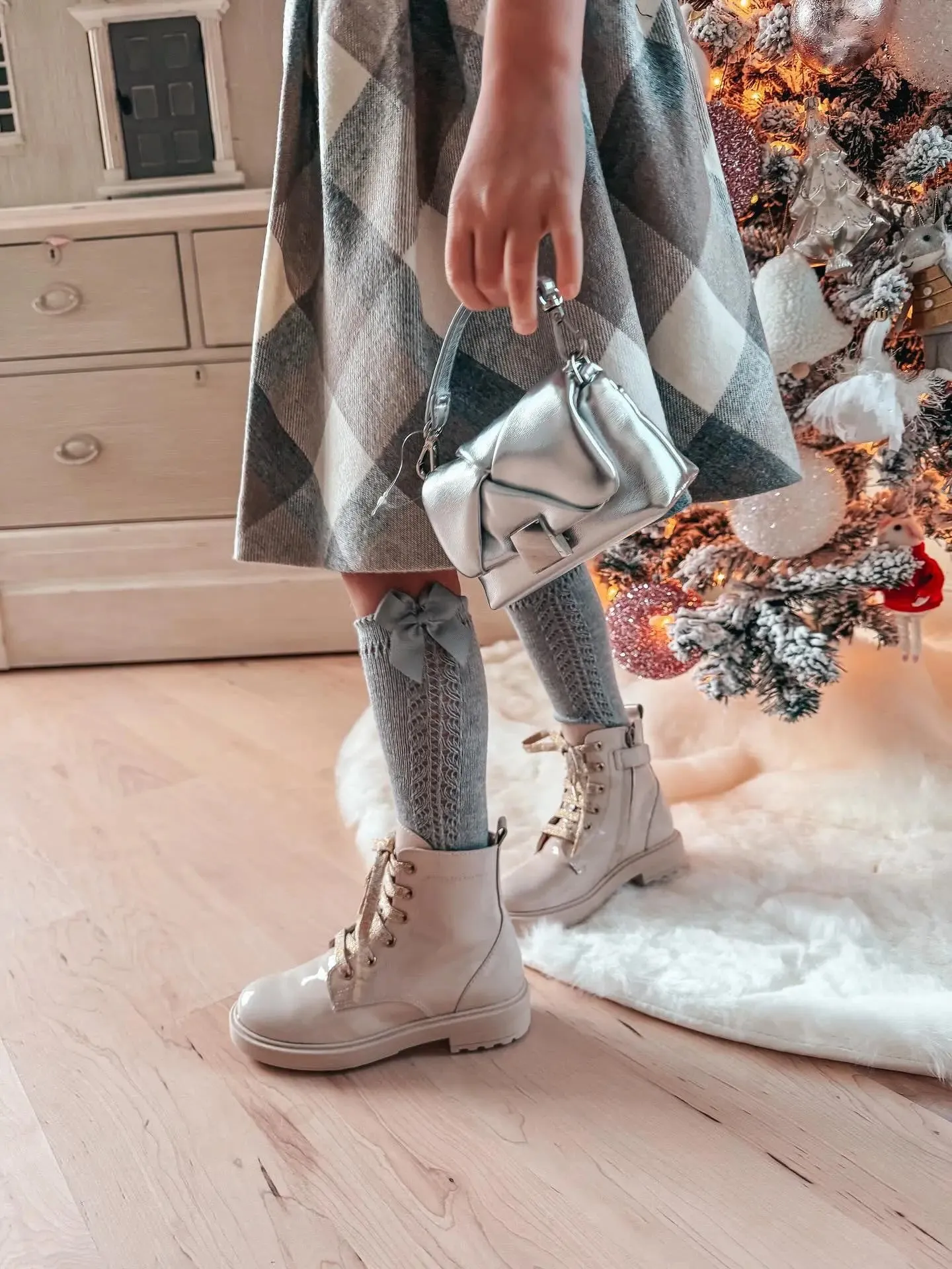 Luna- Light Beige Patent Leather Boots