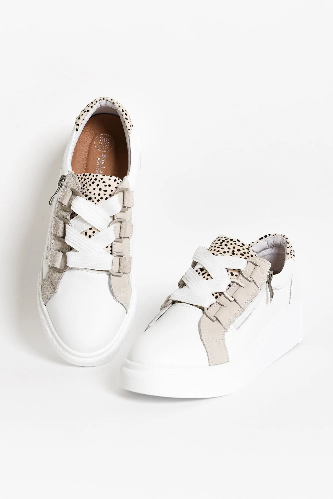 Luxury White Stripe Leather Sneaker