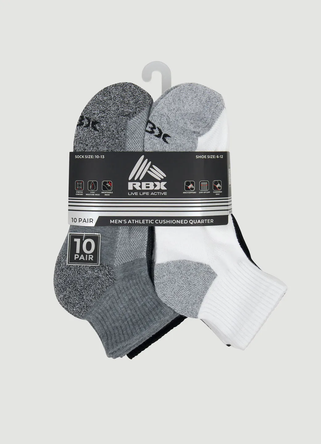 Men's 10-Pack Quarter Socks