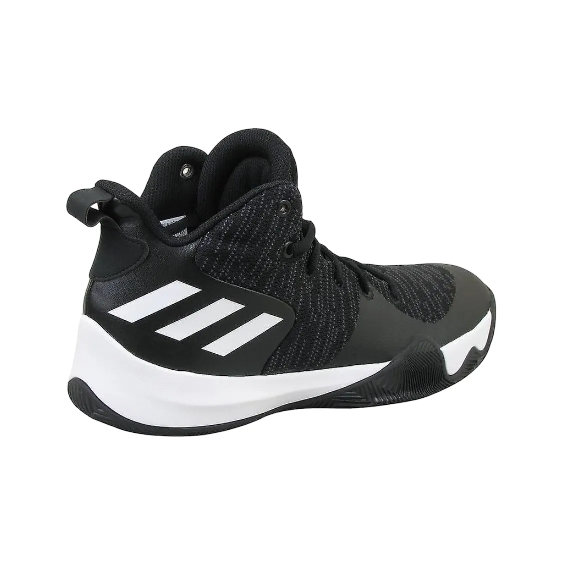 Mens Adidas Explosive Flash Black/ Carbon/ White Basketball Shoes