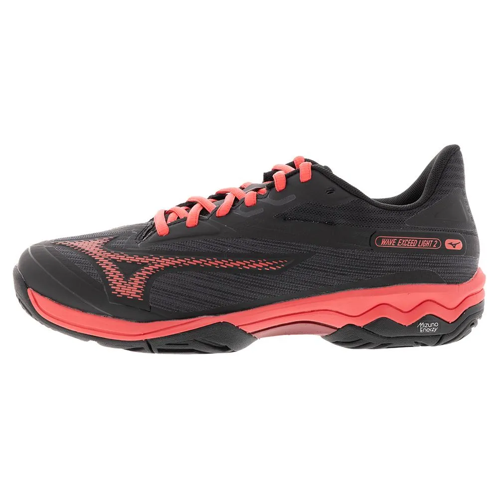 Men's Wave Exceed Light 2 AC Tennis Shoes Black and Radiant Red