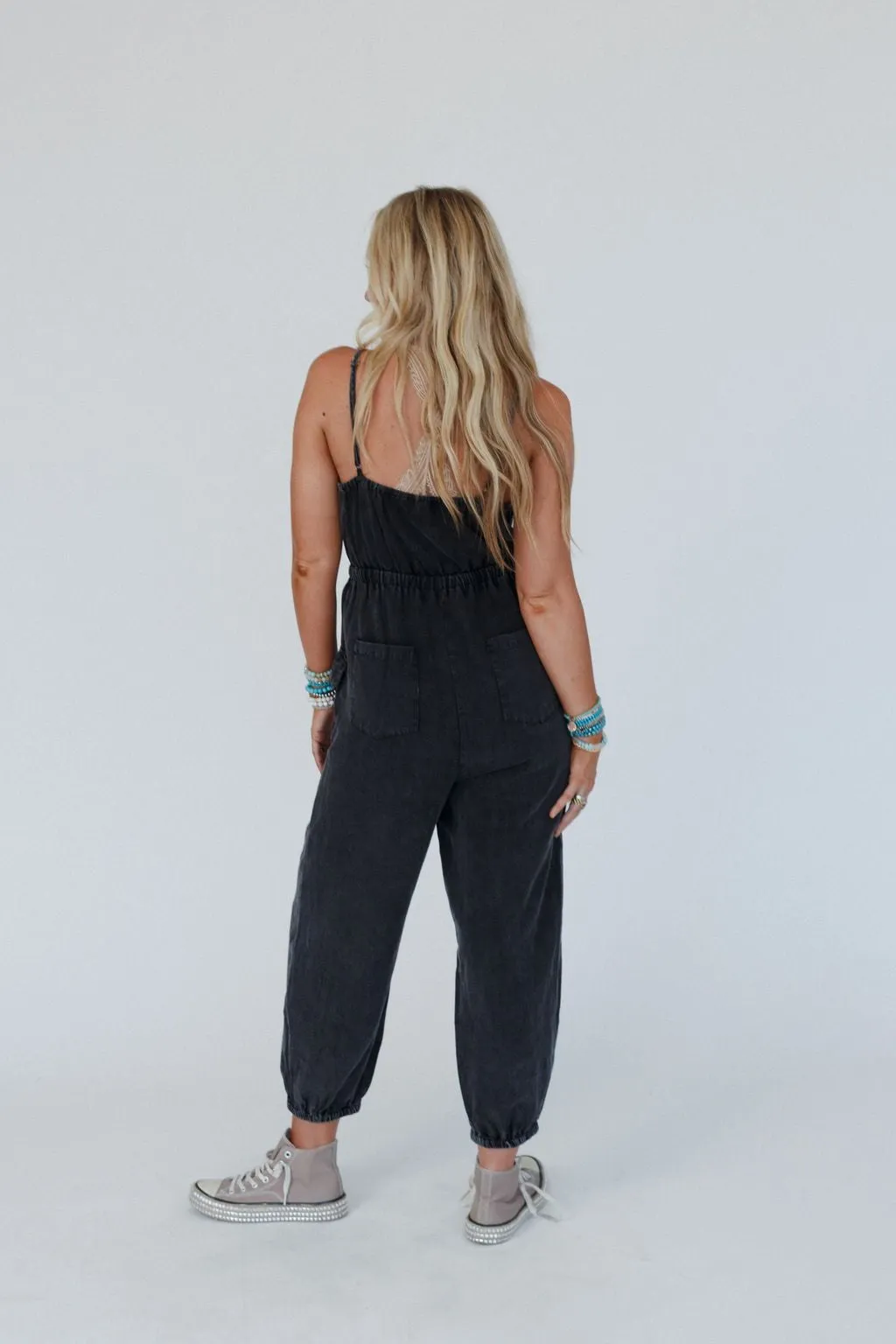 Milika Drawstring Jumpsuit - Black