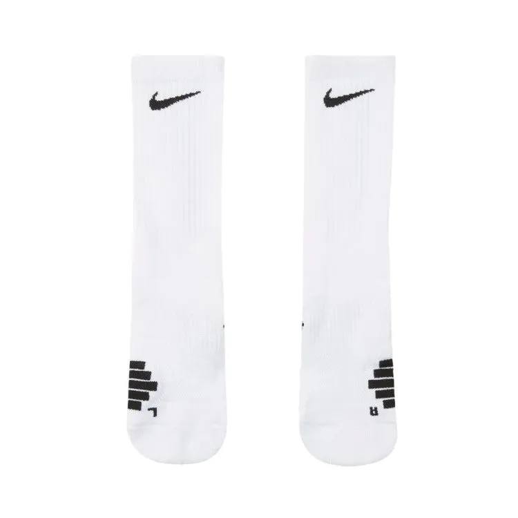 Nike Elite Crew (1 Pair) Compression Unisex White Black Basketball & Sports Socks [MR]