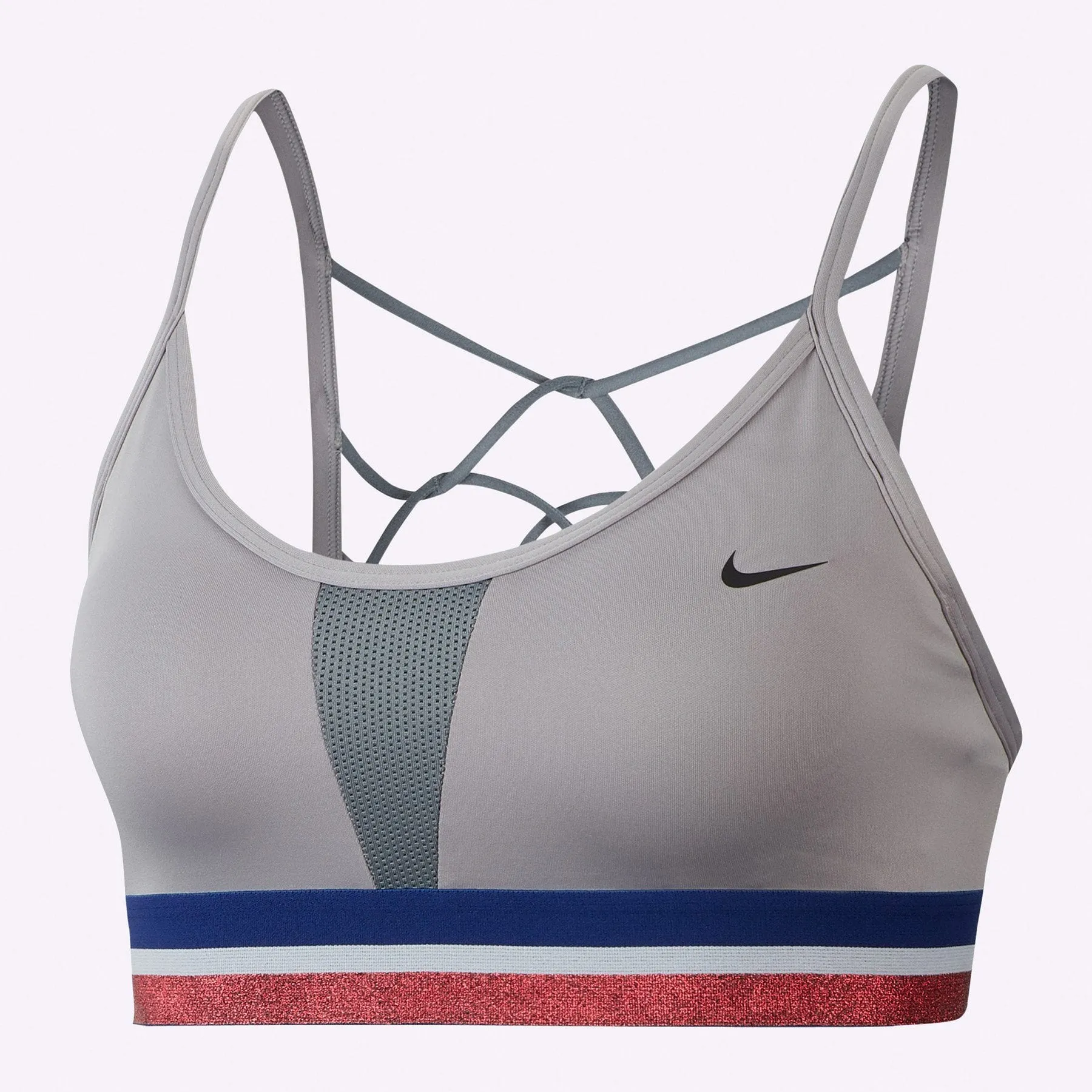 Nike Indy Women's Light-Support Sports Bra - ATMOSPHERE GREY/DEEP ROYAL BLUE/BLACK