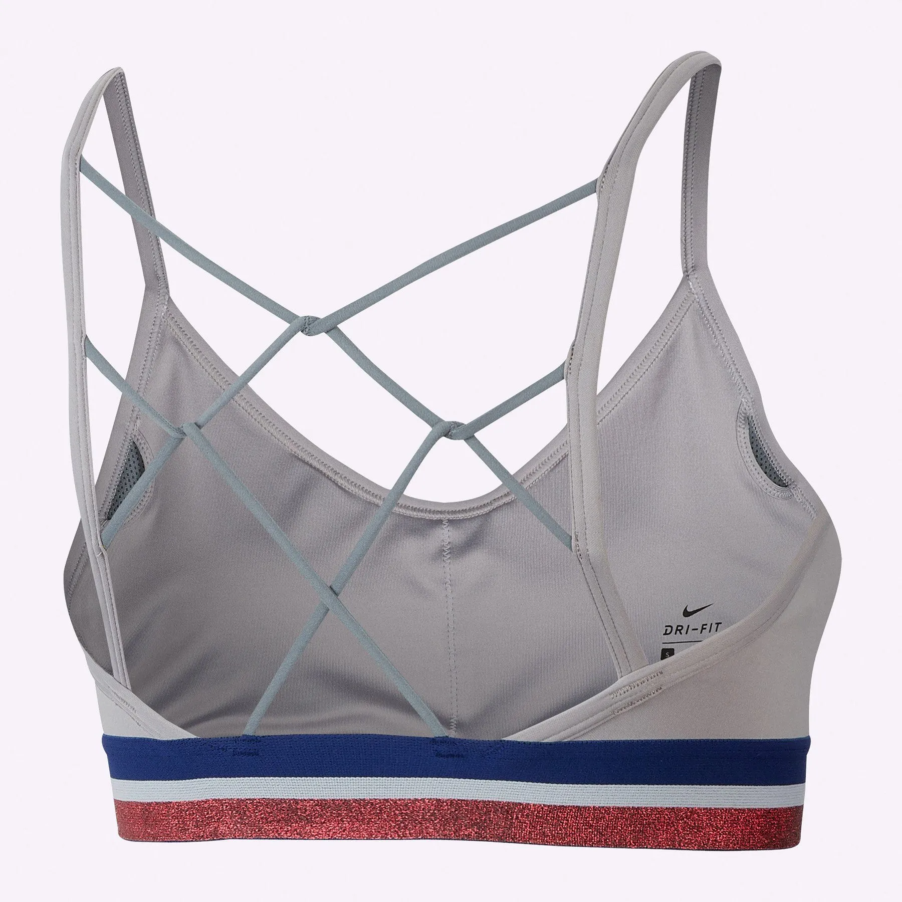 Nike Indy Women's Light-Support Sports Bra - ATMOSPHERE GREY/DEEP ROYAL BLUE/BLACK