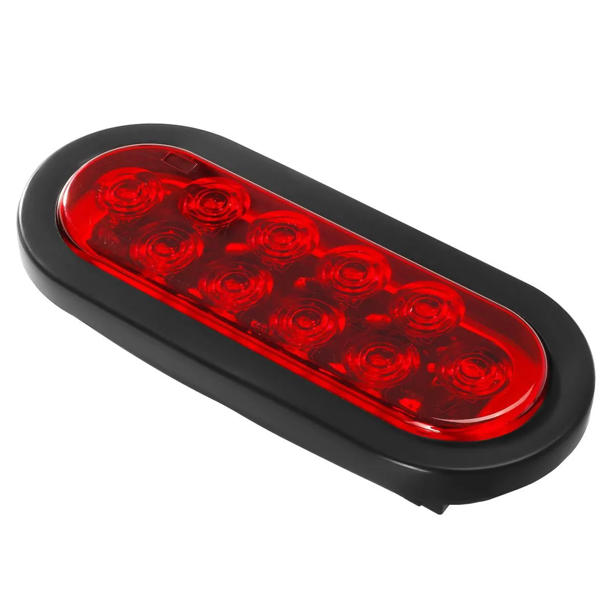 Partsam 10Pcs 6inch Inch Oval Led Trailer Tail Lights Red 10 Diodes Grommet and Plug Waterproof Turn Stop Tail Brake Trailer Lights Replacement for RV Trucks