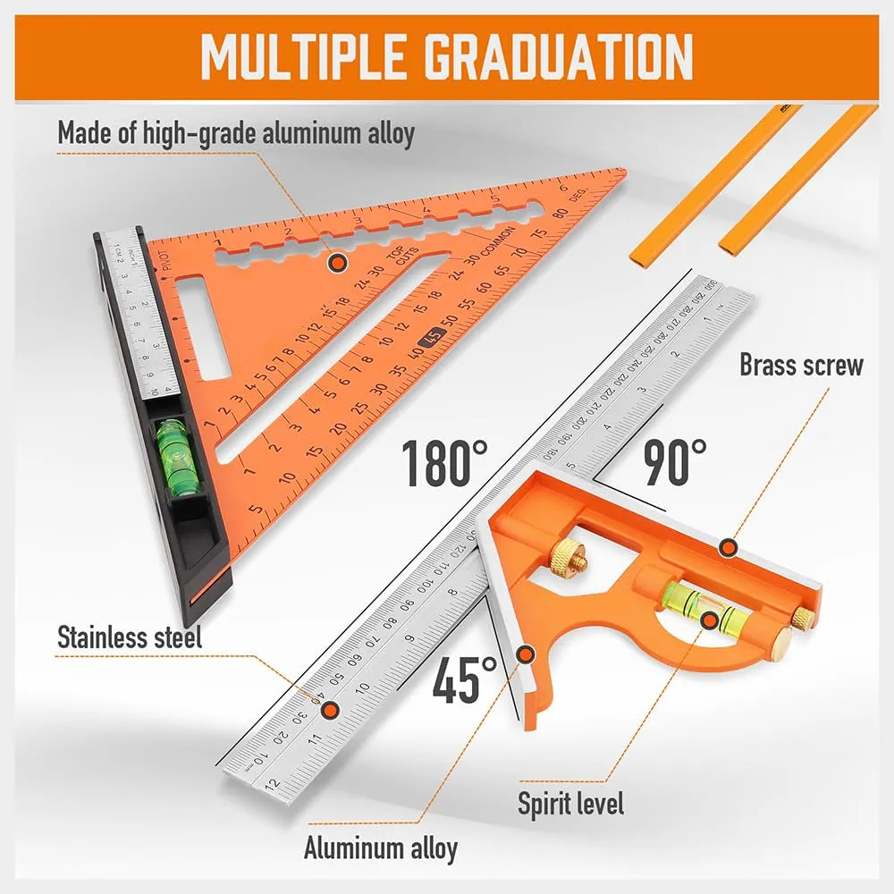 Rafter Square And Combination Square Tool Set Sdy-86099