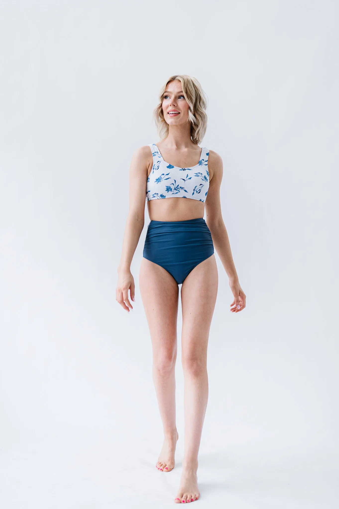 Seashell Top | Ocean Blue Floral