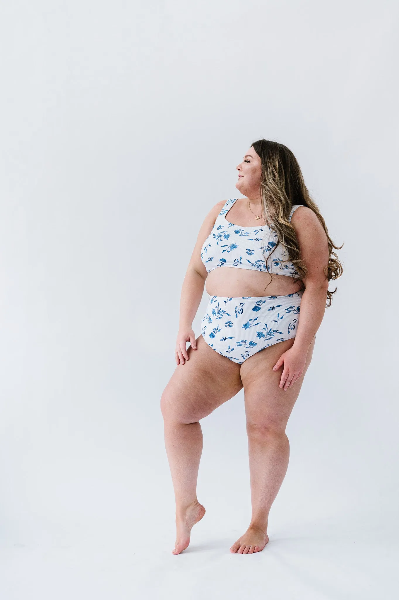 Seashell Top | Ocean Blue Floral