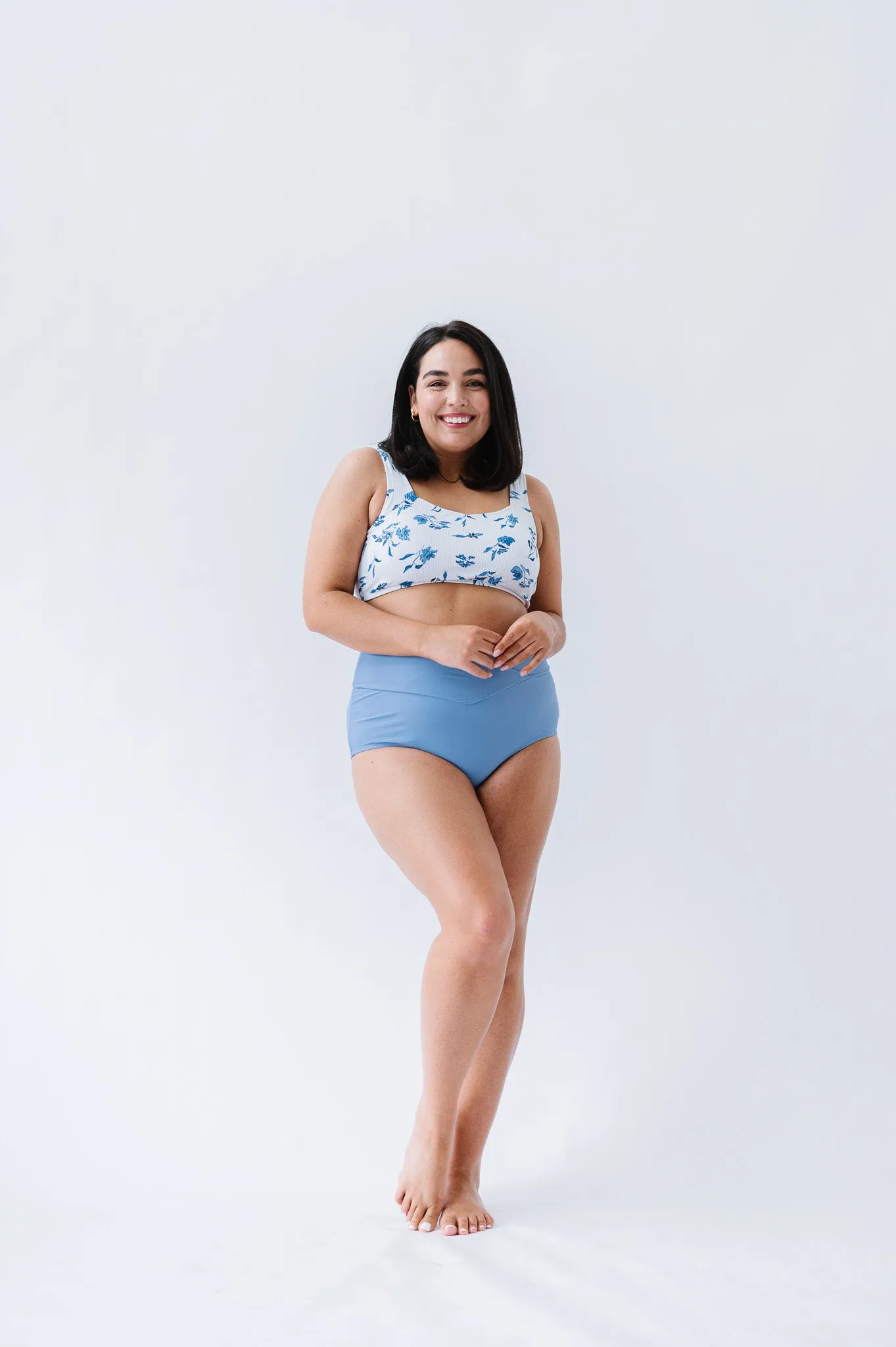 Seashell Top | Ocean Blue Floral