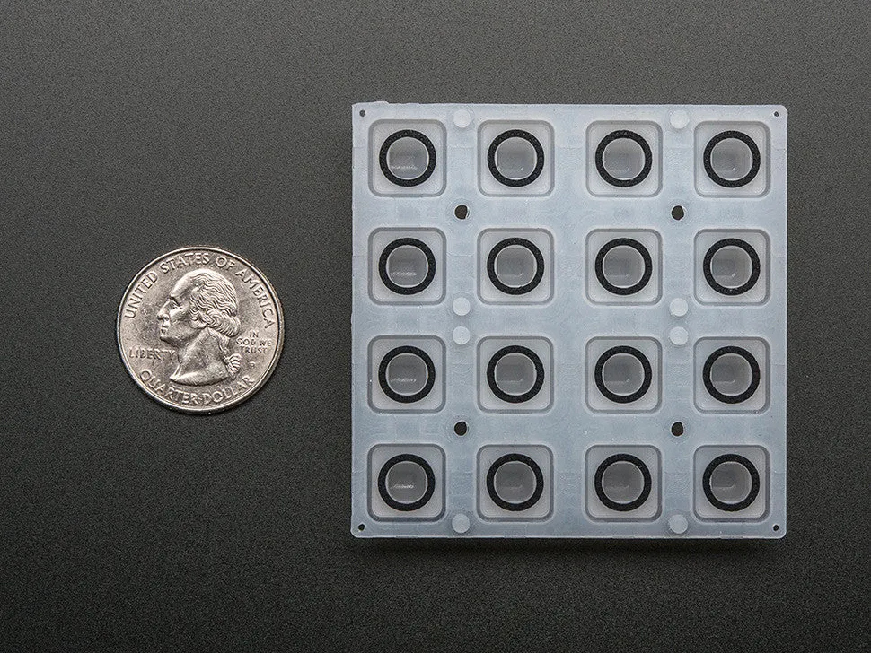 Silicone Elastomer 4x4 Button Keypad - for 3mm LEDs