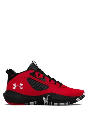 Unisex UA Lockdown 6 Basketball Shoes IN RED BLACK GRADE SCHOOL