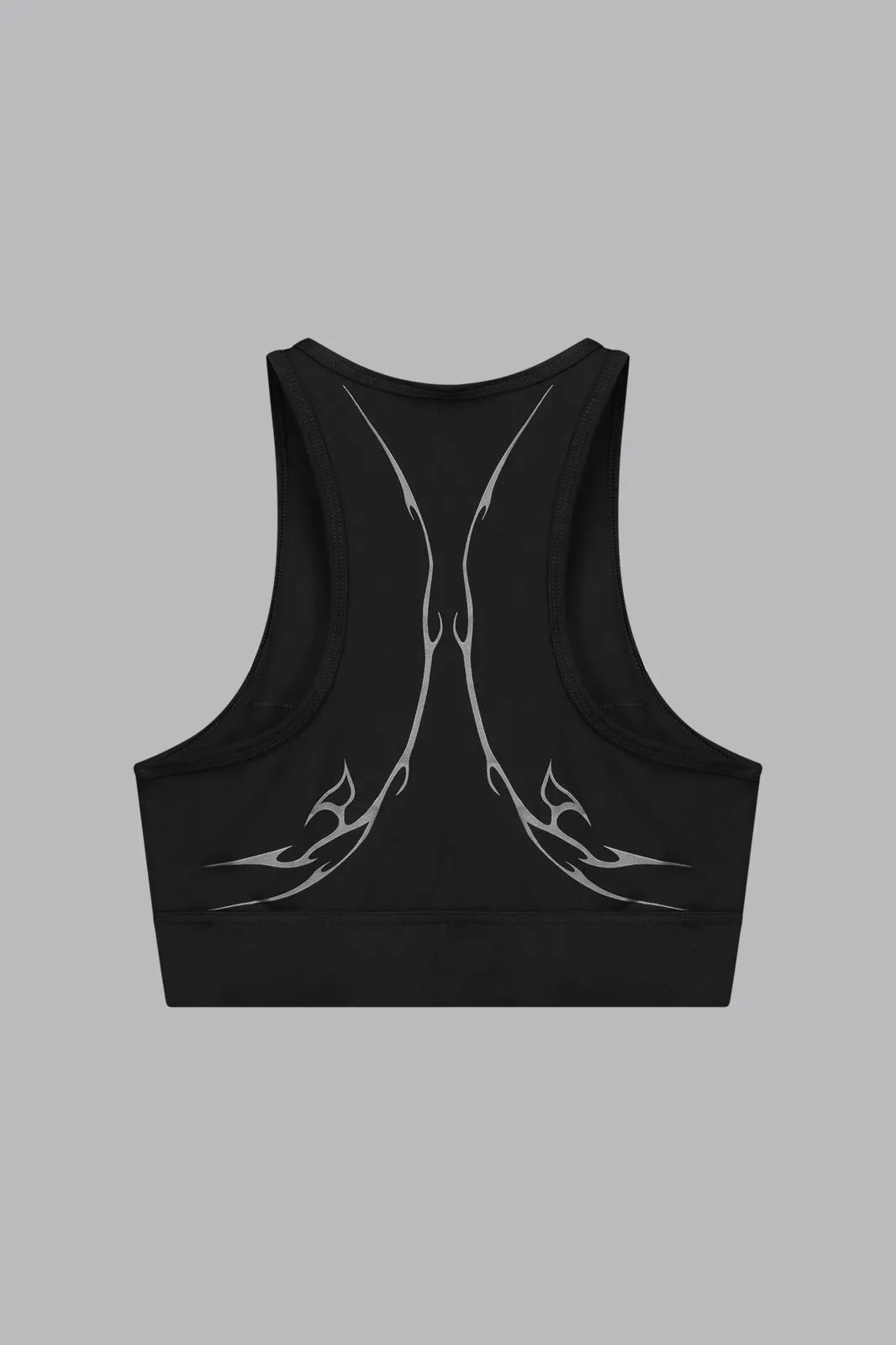 V_SCULPT® GRAPHIC HIGH NECK SPORTS BRA - Black