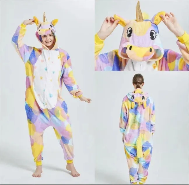 Women Pijama Animal Jumpsuit Onesie Kigurumi Unicorn Suit Shark Bodysuits Adult Flannel Sleepwear Full Body Winter